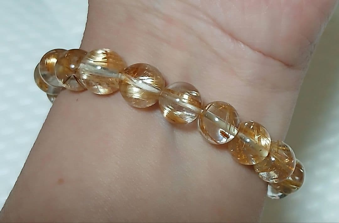 ゴールドタイチンルチル　ブレスレット