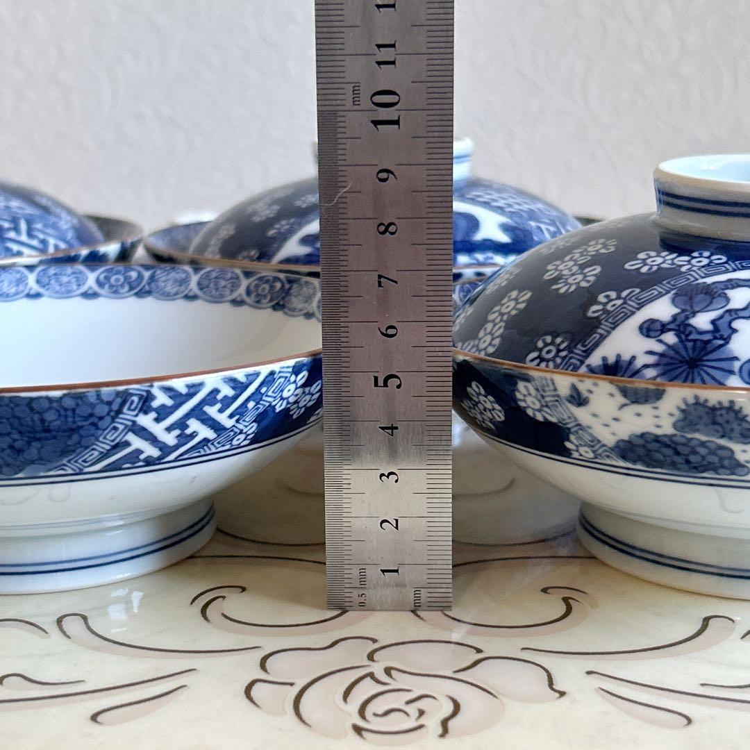 有田焼 賞美堂 其泉窯 古伊万里 蓋付き碗揃 5客セット 丼ぶり 染付