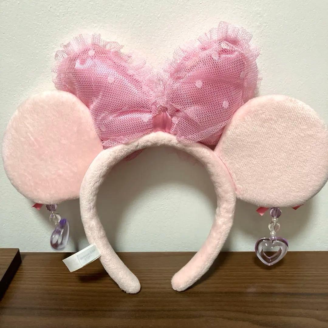 ディズニー ミニー カチューシャ イヤリング ピンク - メルカリ