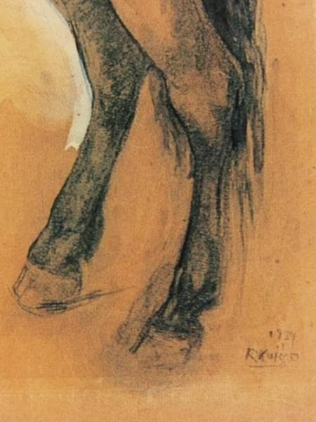 小磯良平、【馬 】、希少な限定額装用画集画、新品高級額 額装付、状態