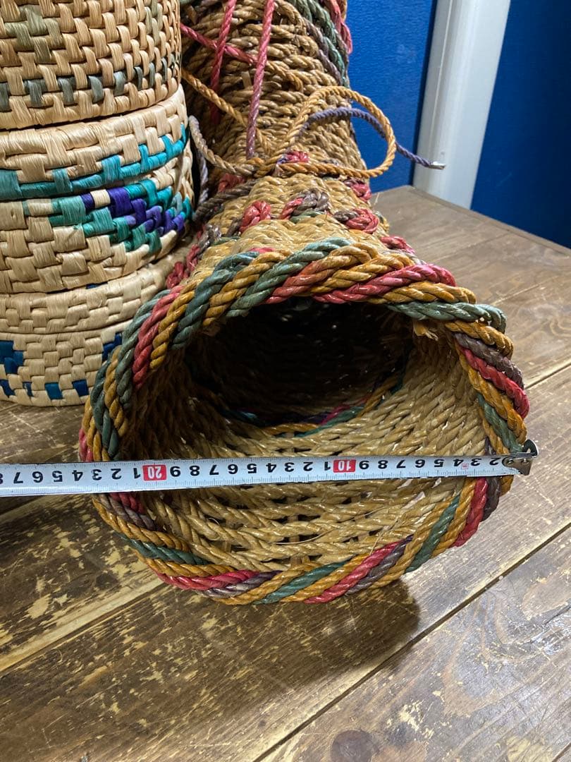 A 籠バスケット ラタン レトロ ヴィンテージ アンティーク調 靴 小物