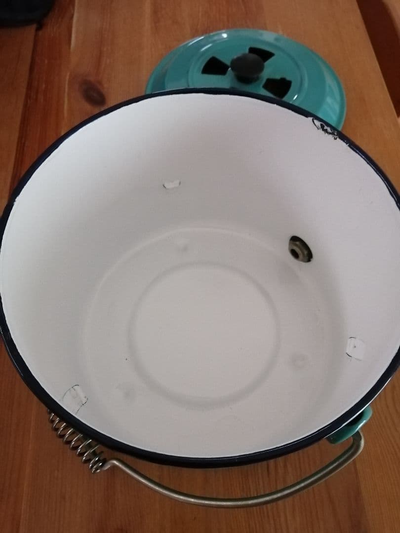 ホーロー　レトロ　昭和　タンク　バケツ　蛇口付き　ブドウ