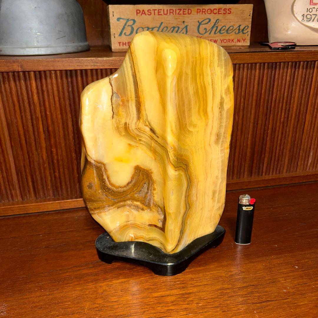 縞メノウ 3.2kg 瑪瑙 アゲート 置物 原石 鑑賞用 天然石 オブジェ