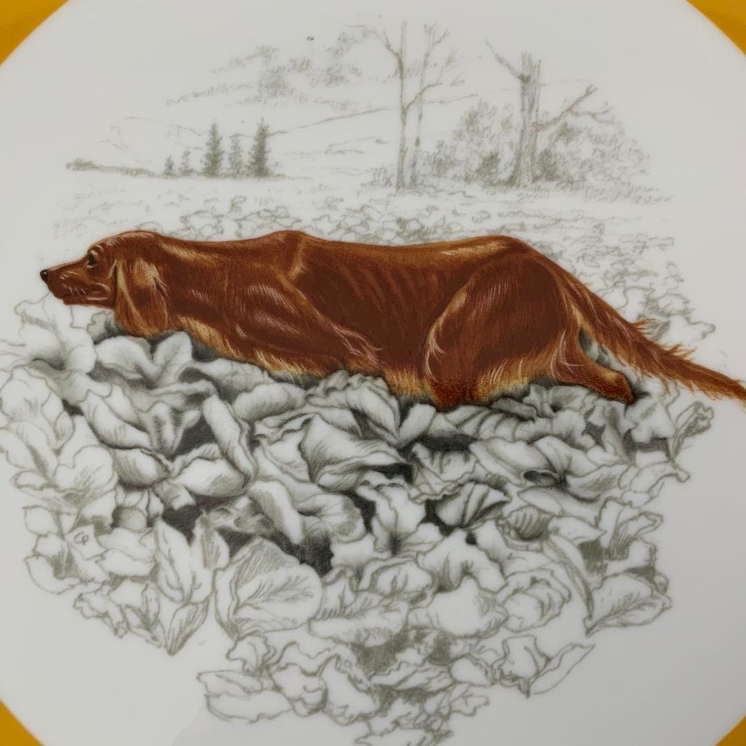 HERMES エルメス シャス プレート イエロー ホワイト 犬 大皿 - メルカリ