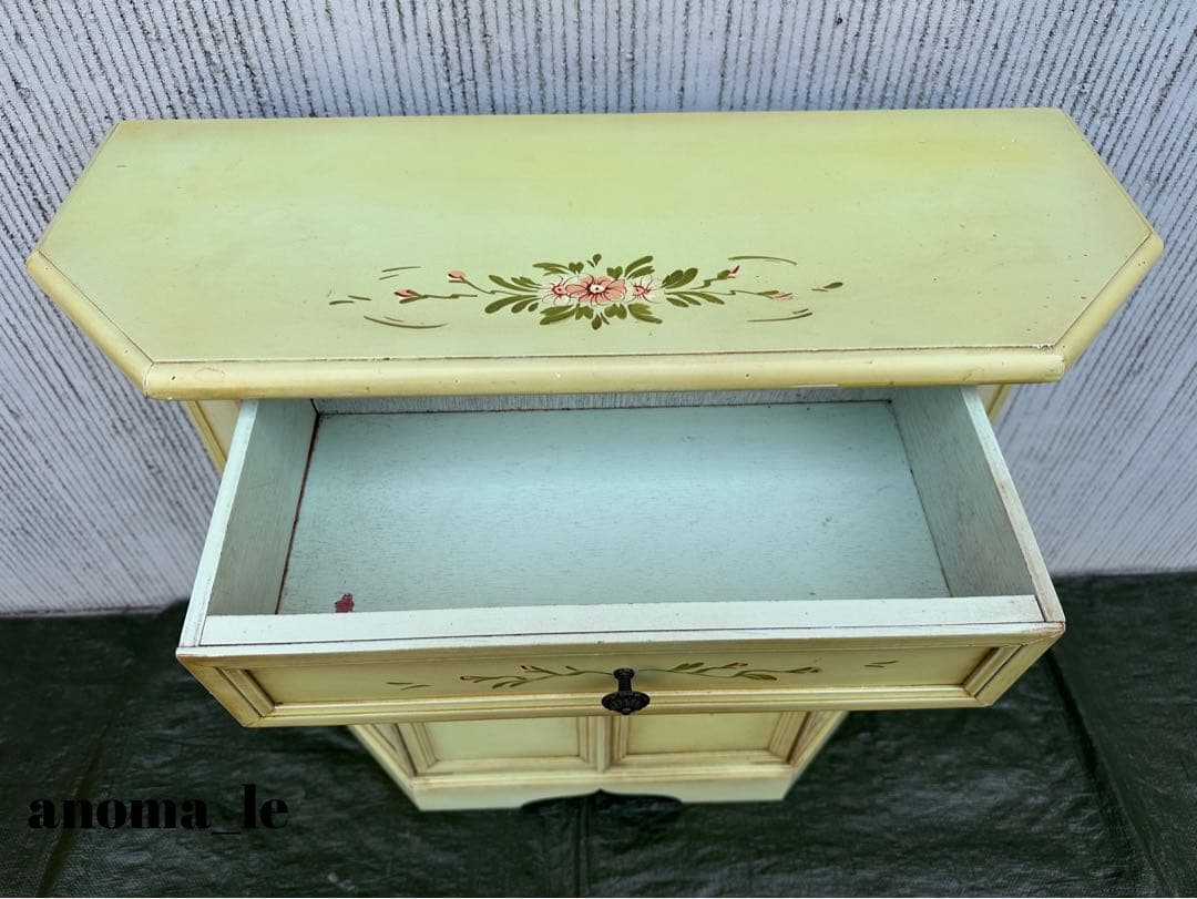 【コンソール】木製　トールペイント　シャビーシック　花台　飾り台　アンティーク◎