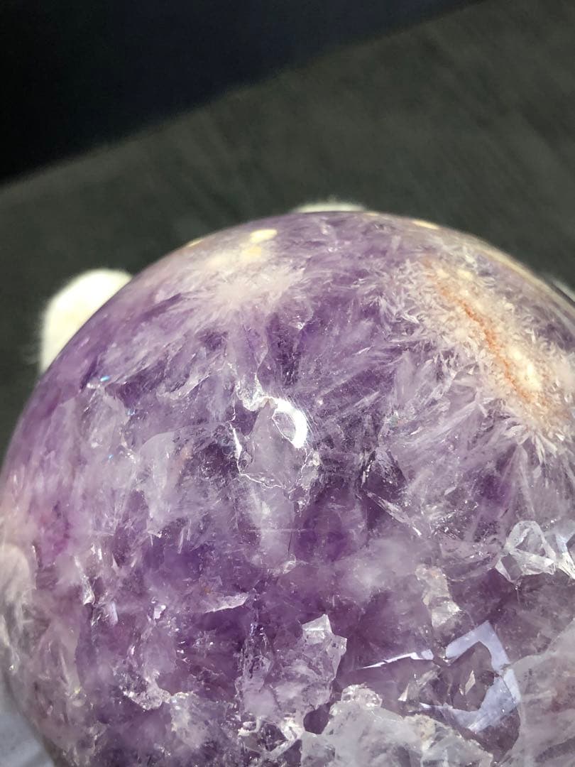 ❤️ ✳ 超レア　高品質　76mm 綺麗　紫ピンク　アメジスト　桜瑪瑙　笑口　玉