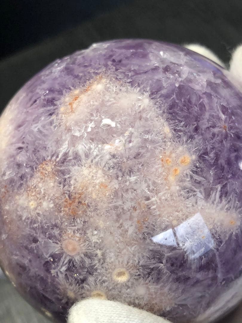 ❤️ ✳ 超レア　高品質　76mm 綺麗　紫ピンク　アメジスト　桜瑪瑙　笑口　玉