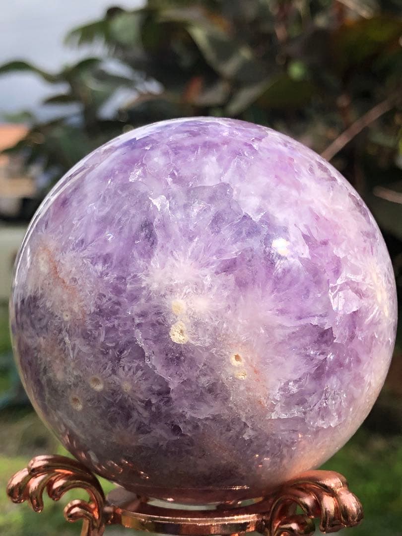 ❤️ ✳ 超レア　高品質　76mm 綺麗　紫ピンク　アメジスト　桜瑪瑙　笑口　玉