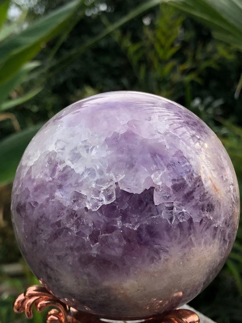 ❤️ ✳ 超レア　高品質　76mm 綺麗　紫ピンク　アメジスト　桜瑪瑙　笑口　玉