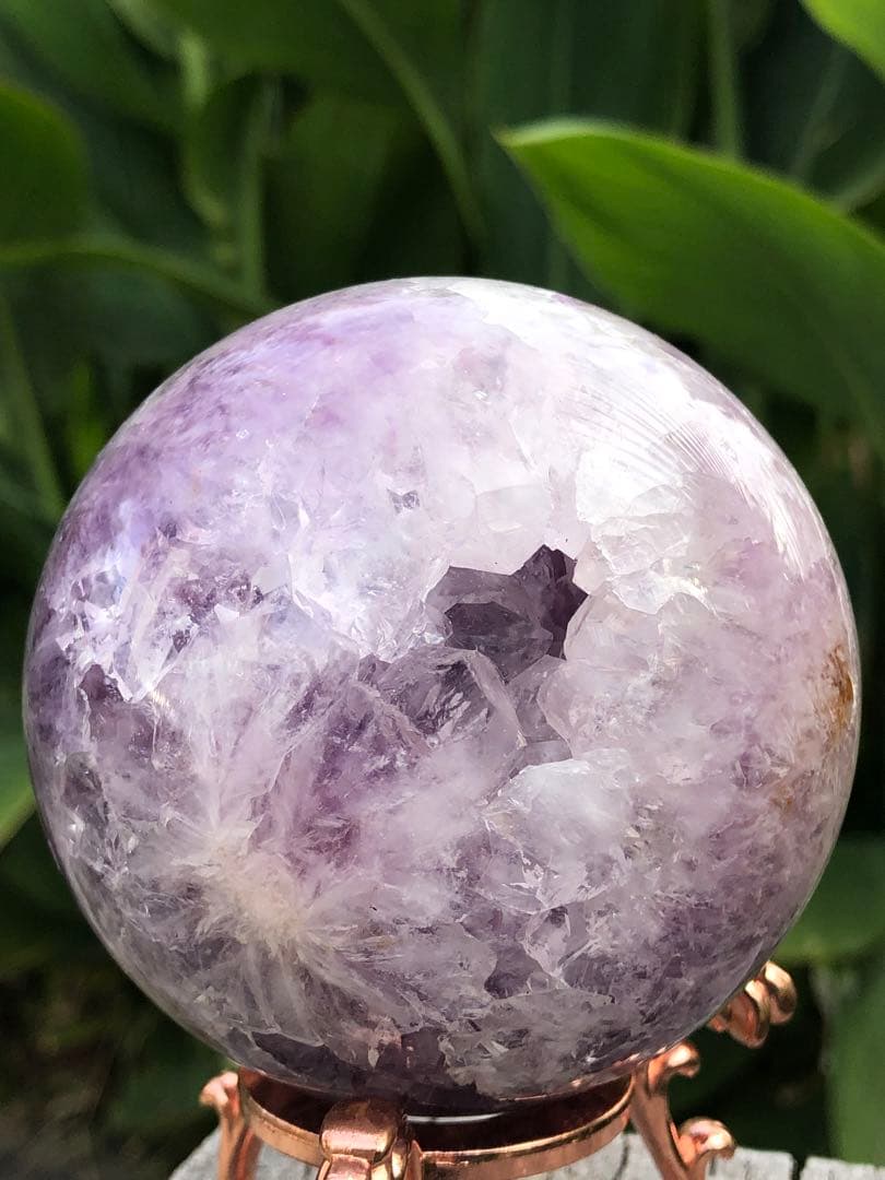 ❤️ ✳ 超レア　高品質　76mm 綺麗　紫ピンク　アメジスト　桜瑪瑙　笑口　玉