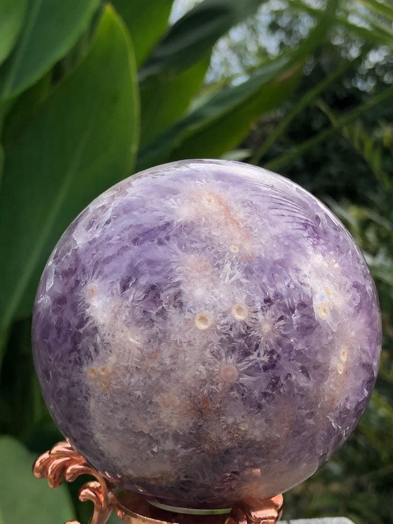 ❤️ ✳ 超レア　高品質　76mm 綺麗　紫ピンク　アメジスト　桜瑪瑙　笑口　玉