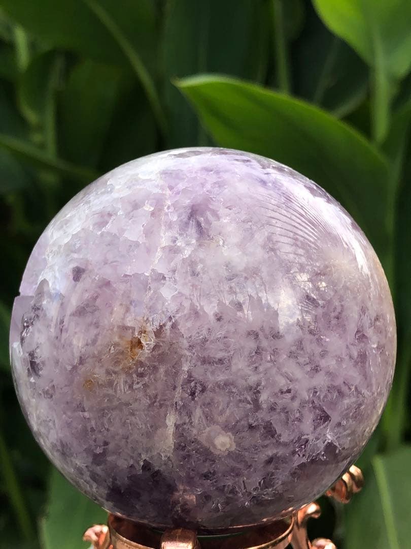 ❤️ ✳ 超レア　高品質　76mm 綺麗　紫ピンク　アメジスト　桜瑪瑙　笑口　玉