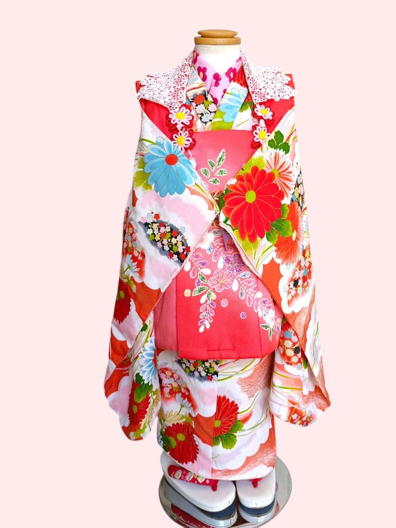 アンティーク着物と新品正絹被布セット