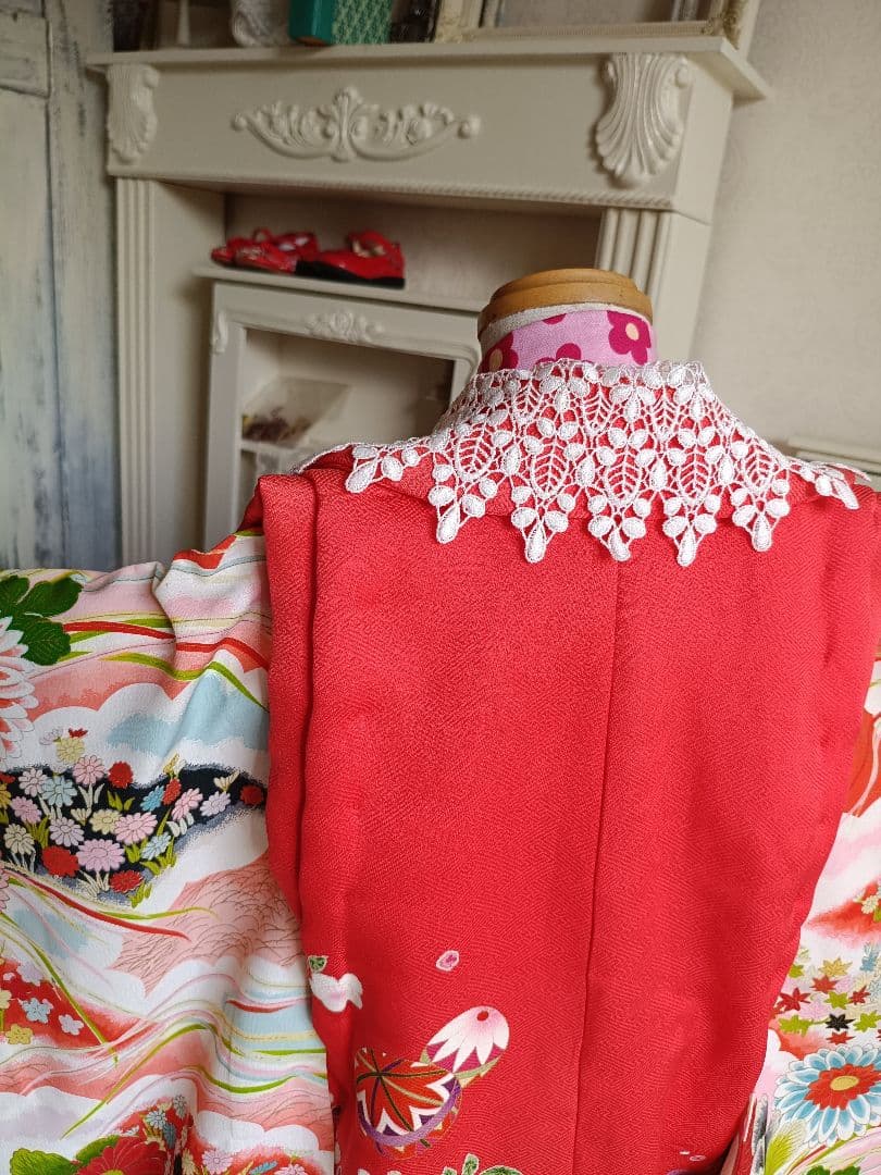 アンティーク着物と新品正絹被布セット