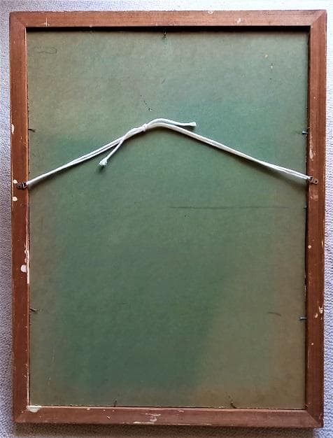 小島俊男　タイトル「人形」　パステル画　サインあり　金縁額装　黄袋、専用箱付き