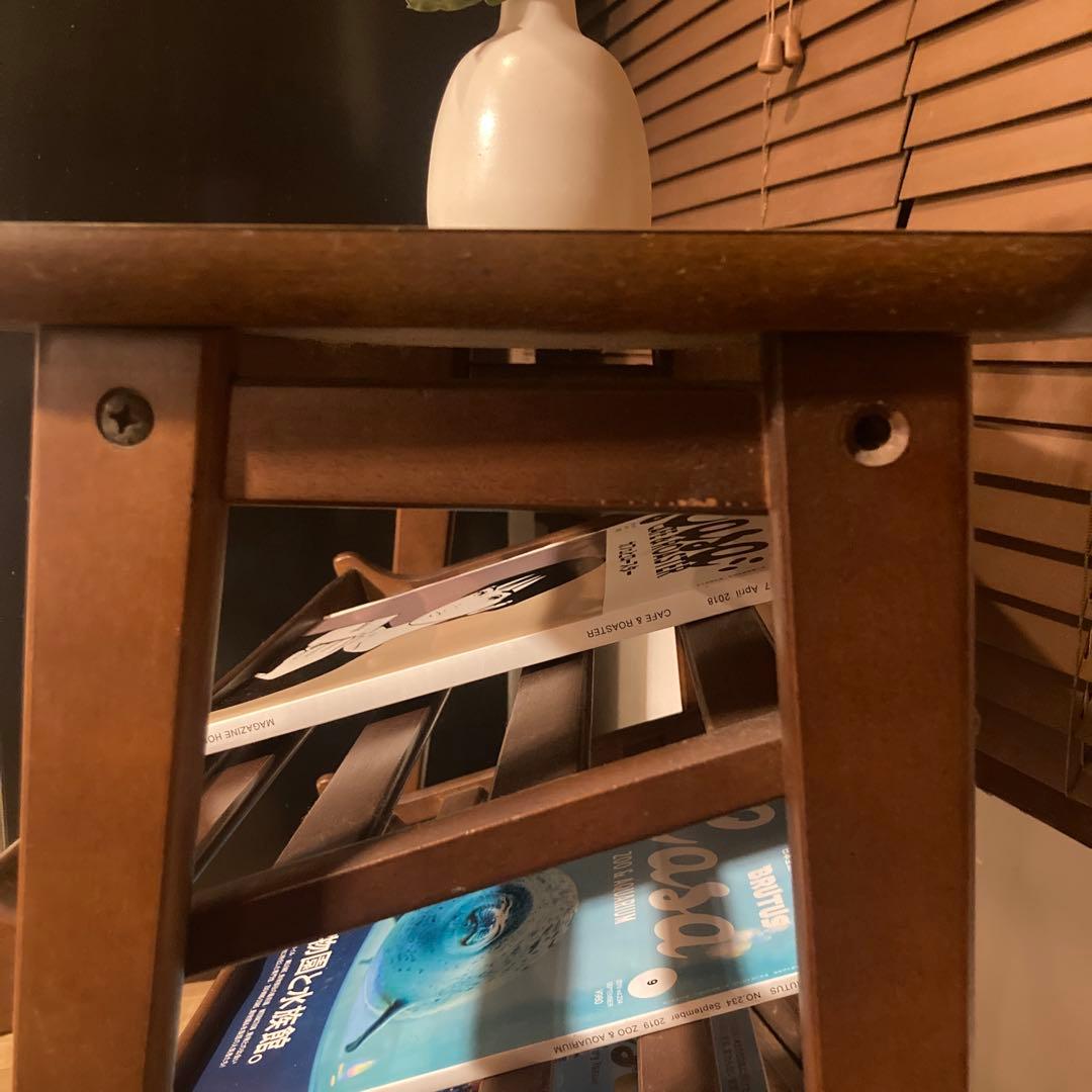 ビンテージ　マガジンラック　スリッパラック　昭和レトロ　木製　3段