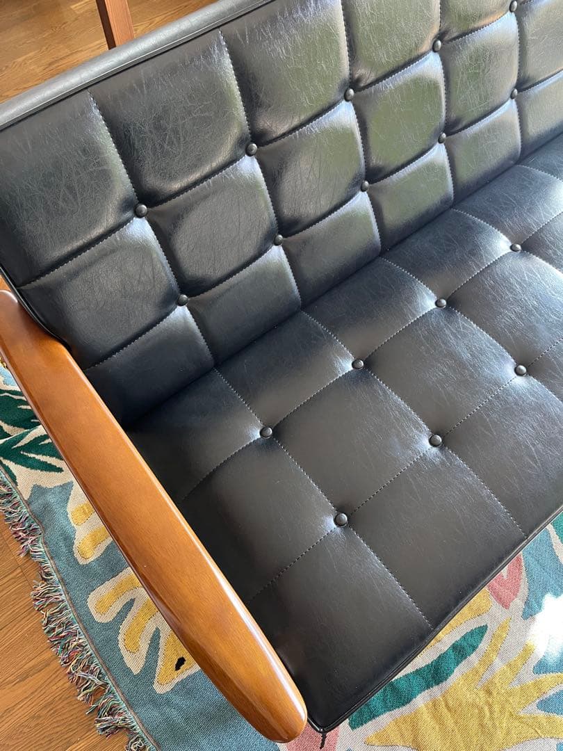 カリモク60 Kチェア 2シーター ウォールナット ブラック