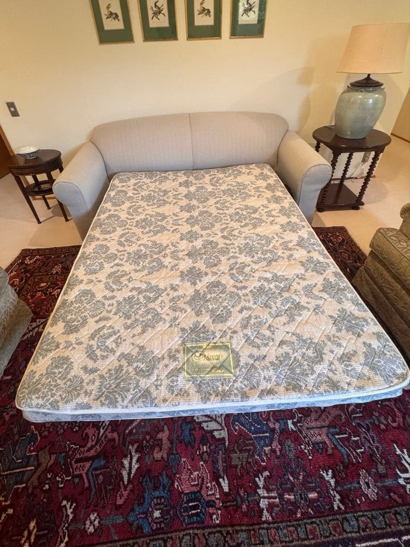 高品質•アメリカ購入 3人掛けソファベッド ベージュ系