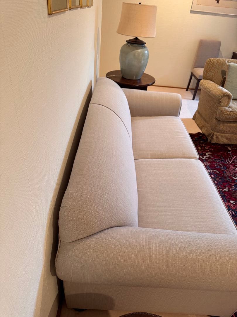 高品質•アメリカ購入 3人掛けソファベッド ベージュ系