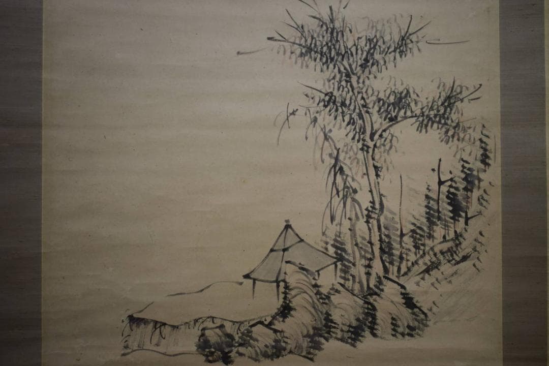 真作/貫名海屋/江山画賛/布袋屋掛軸HF-177