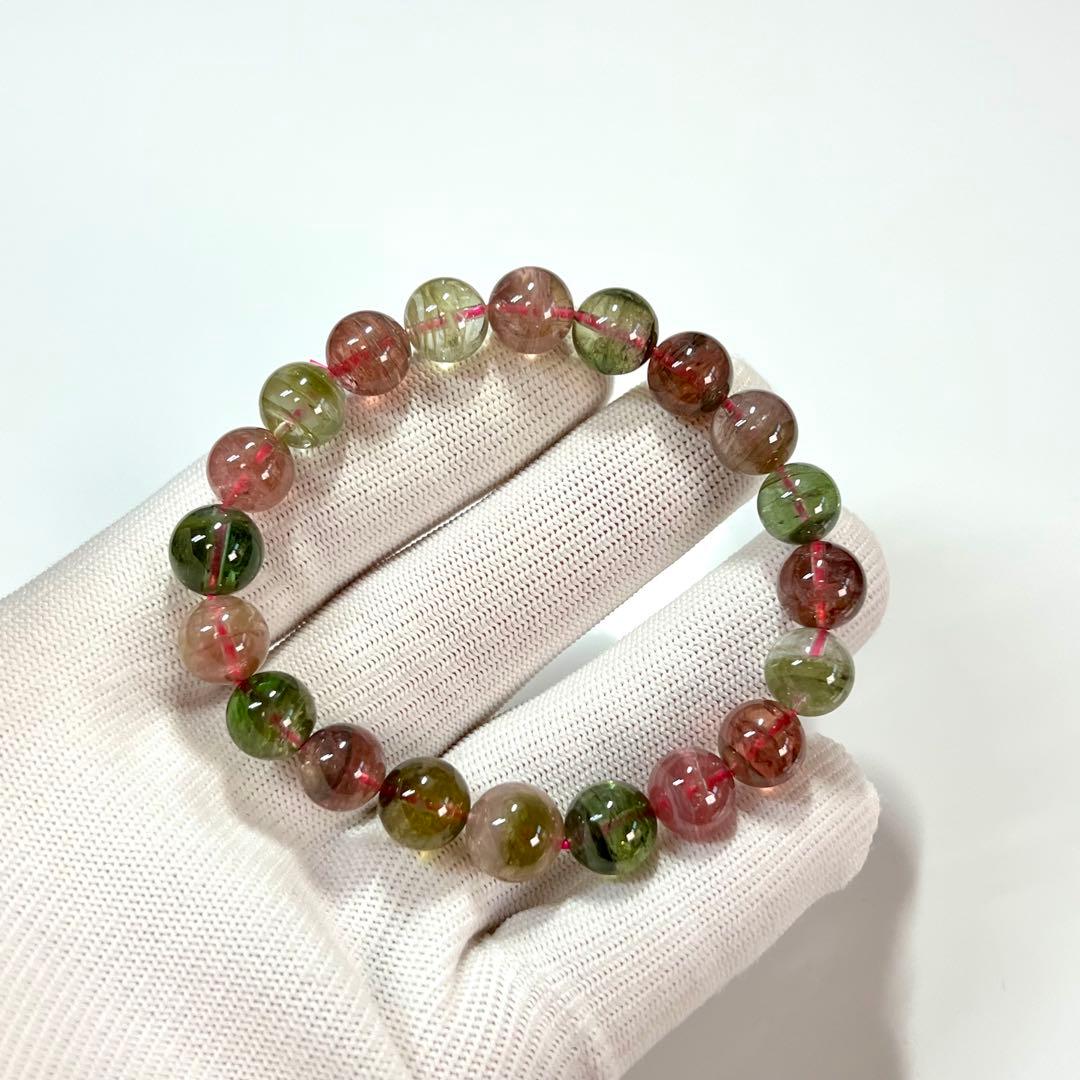 高品質　ウォーターメロントルマリンブレスレット　透明感あり　5