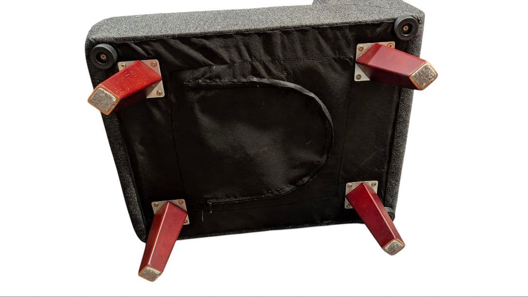 ローソファー フロアソファー 約幅53cm 1人掛け グレー 木製フレーム 脚付