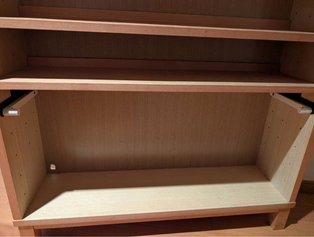 ■送料込■無印良品 木製薄型 シェルフロータイプワイド マガジンホルダー付