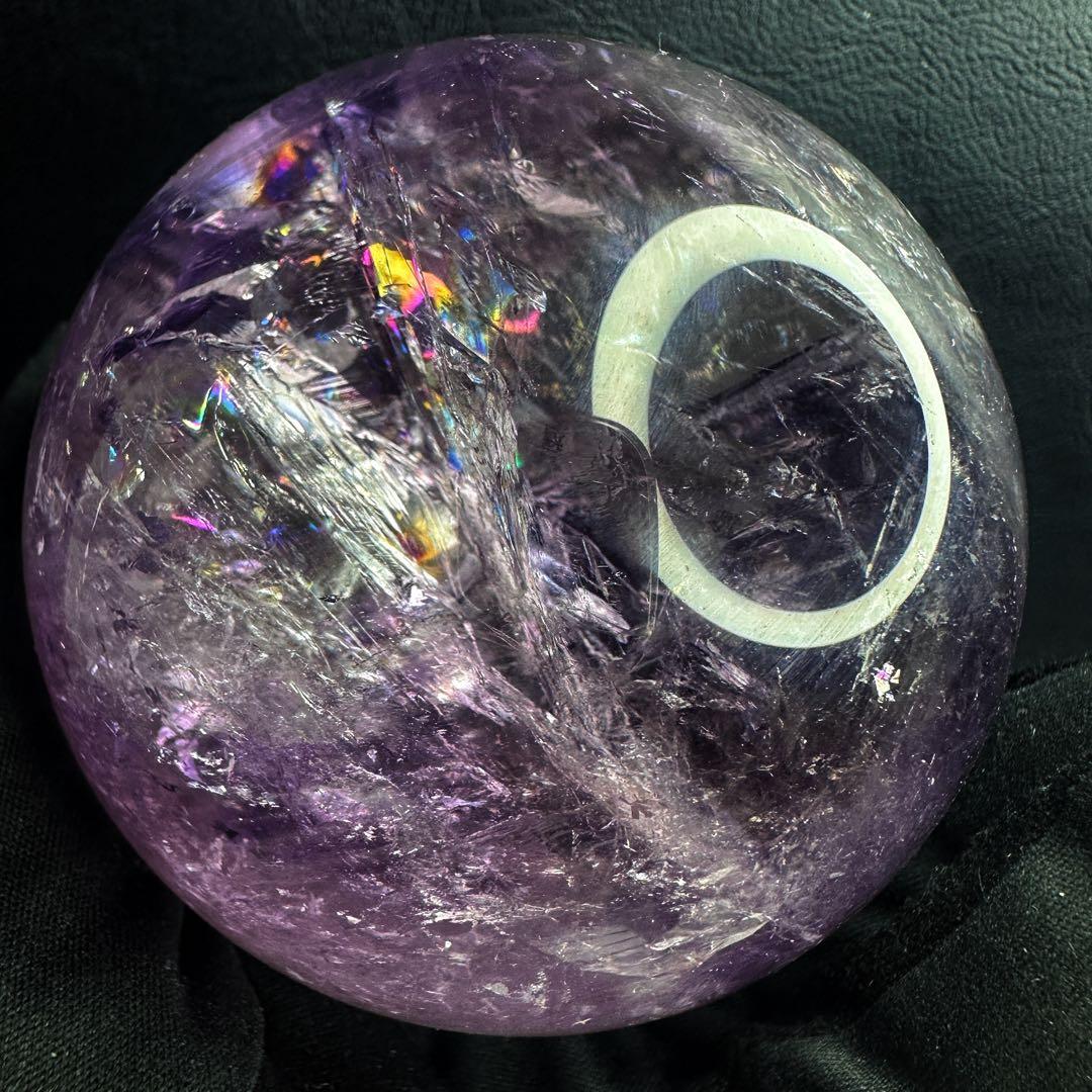 しずく♡超美品♡レインボー☆アイリスアメジストスフィア丸玉 A1330