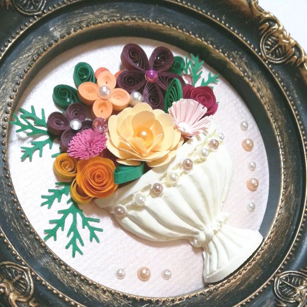 アロマストーン＊ペーパークイリング《イエロー・丸フレーム》