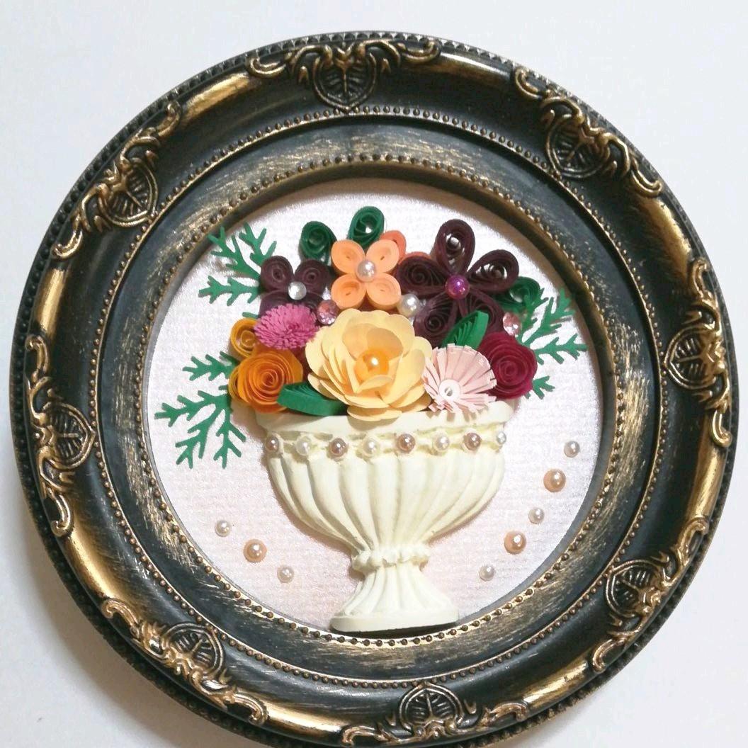 アロマストーン＊ペーパークイリング《イエロー・丸フレーム》