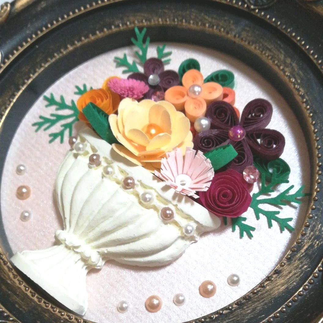 アロマストーン＊ペーパークイリング《イエロー・丸フレーム》