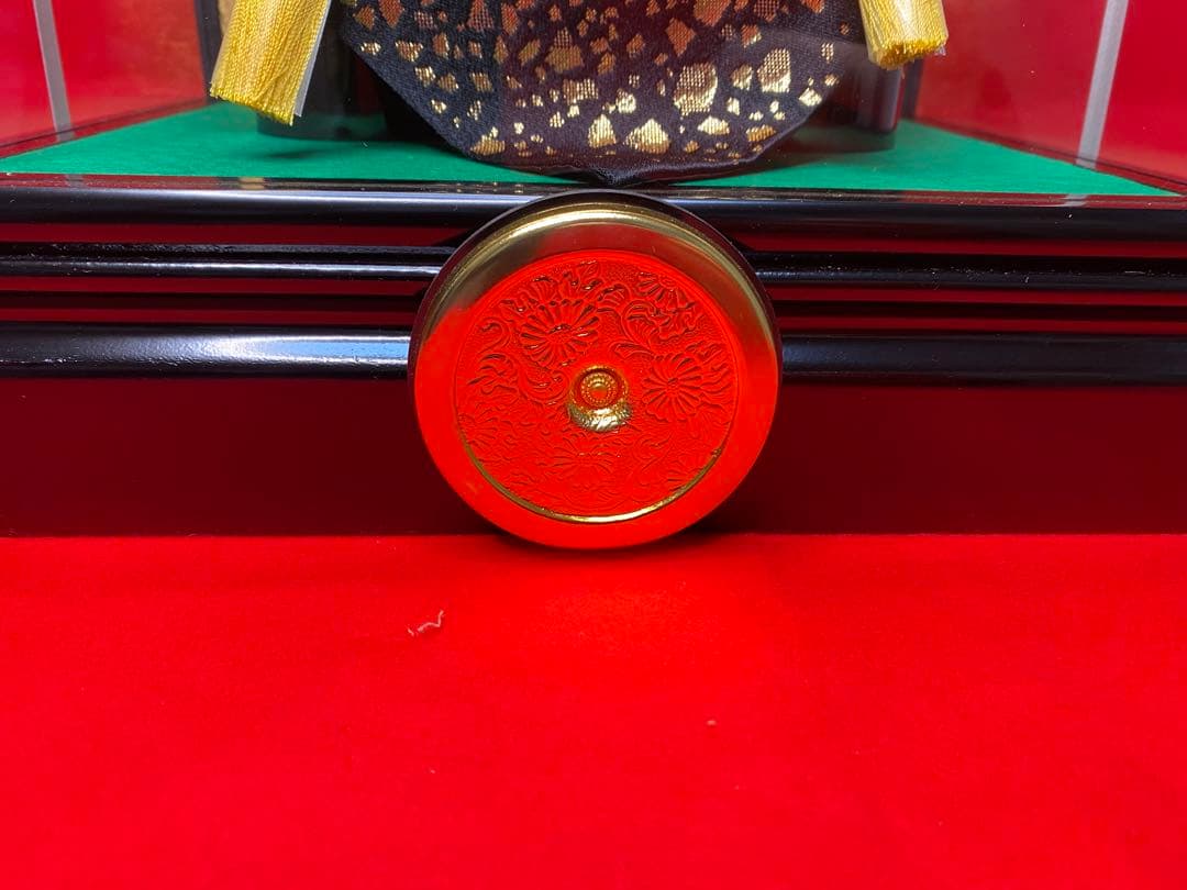 東京久月　五月人形　家紋付き兜飾り　ガラスケース入・コンパクトサイズ