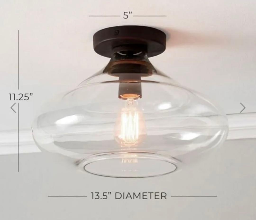 Pottery Barn ガラス/天井照明　①