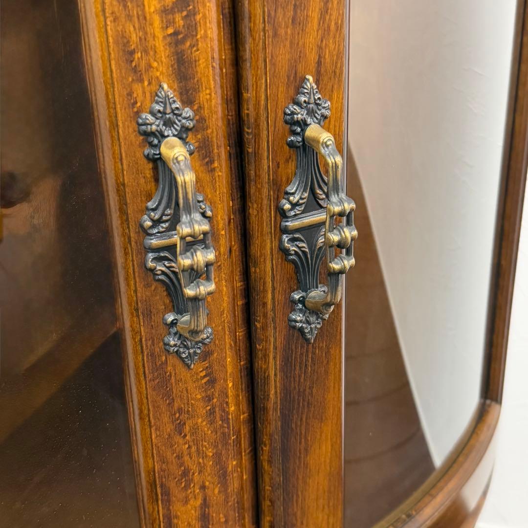 H21K20b カリモク コロニアルシリーズ ガラスコーナーキャビネット