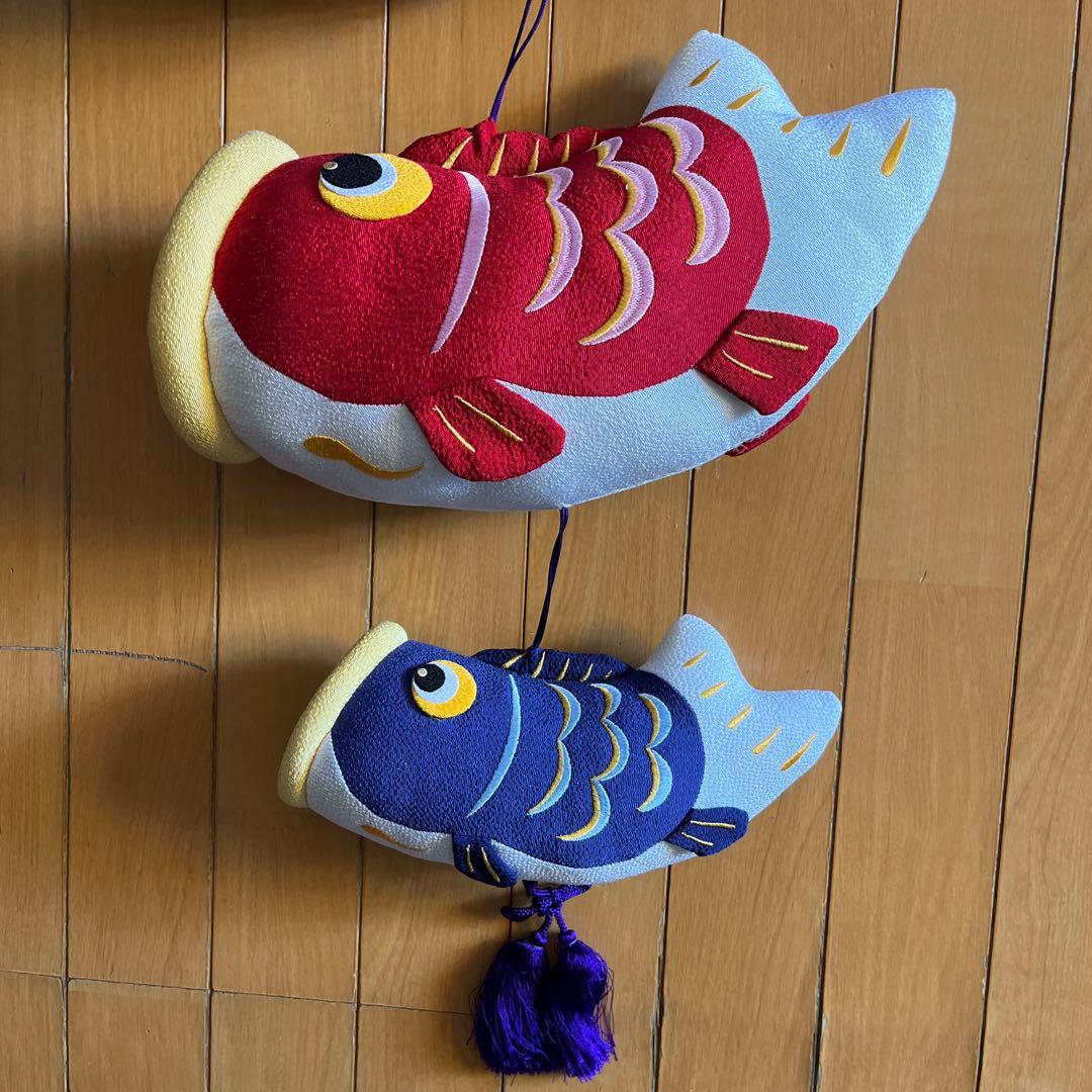 鯉のぼり　ちりめん　カラフル　龍虎堂