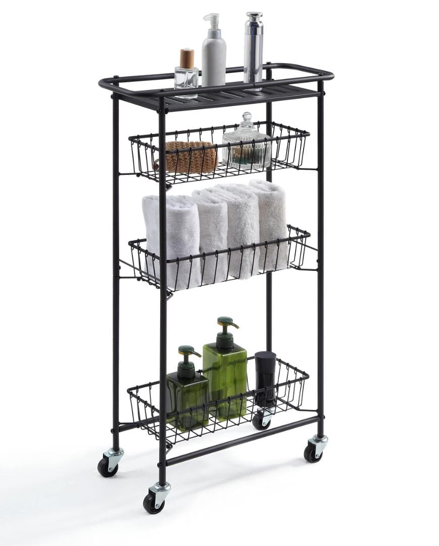 ラック スチール製 スリム 収納ワゴン キャスター付き 隙間収納