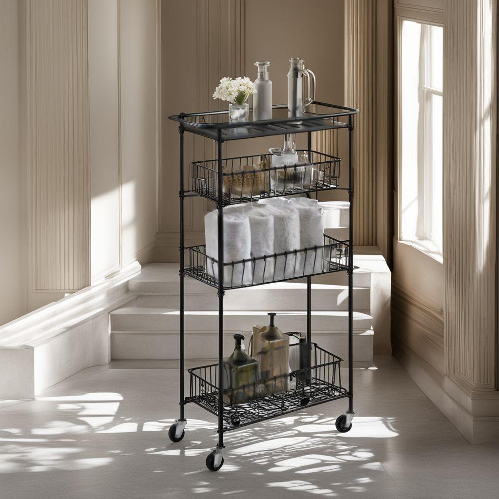 ラック スチール製 スリム 収納ワゴン キャスター付き 隙間収納