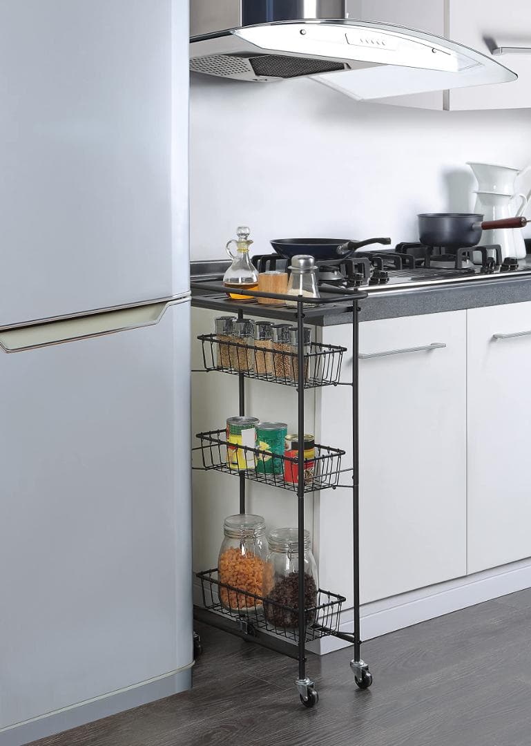 ラック スチール製 スリム 収納ワゴン キャスター付き 隙間収納