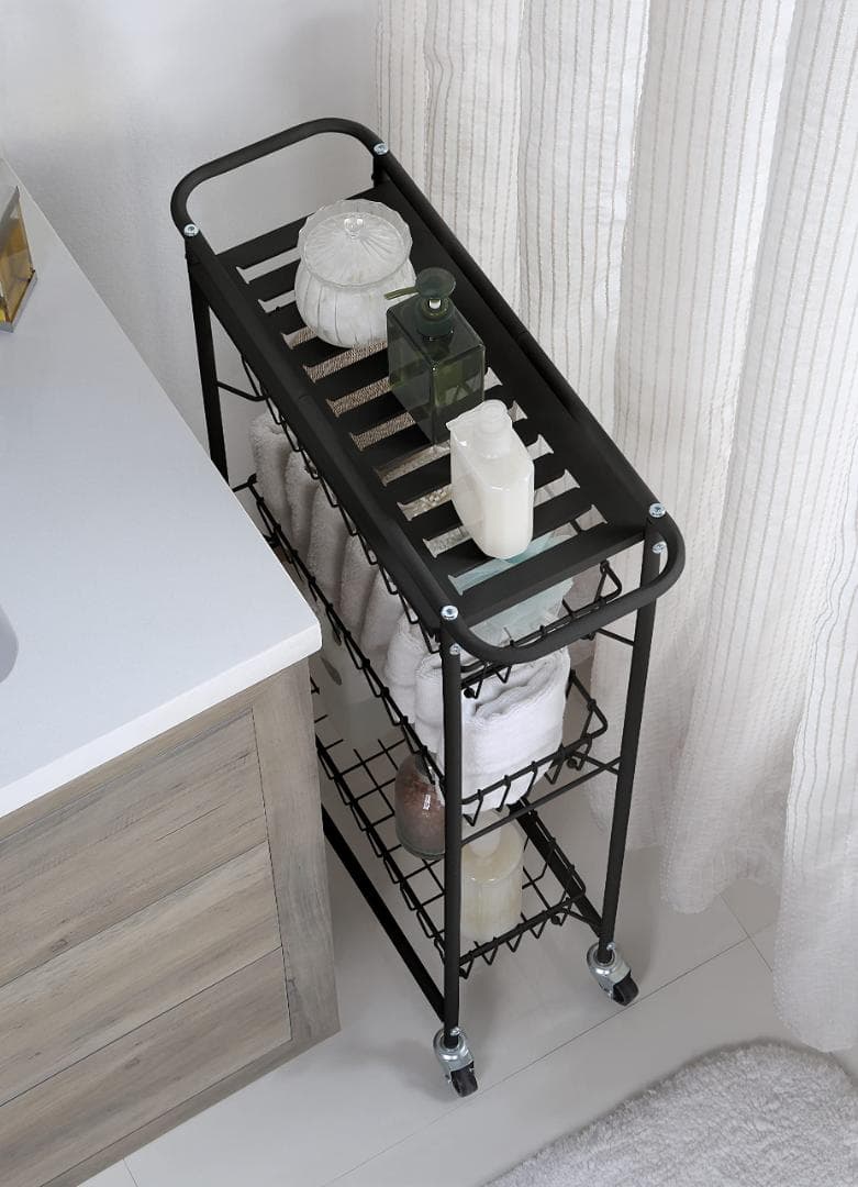 ラック スチール製 スリム 収納ワゴン キャスター付き 隙間収納