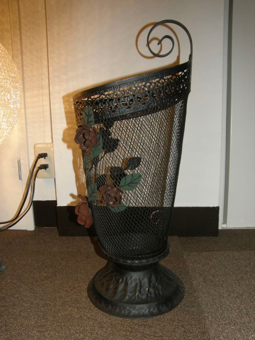 アンティーク アイアン 壁掛けミラー 傘立て セット