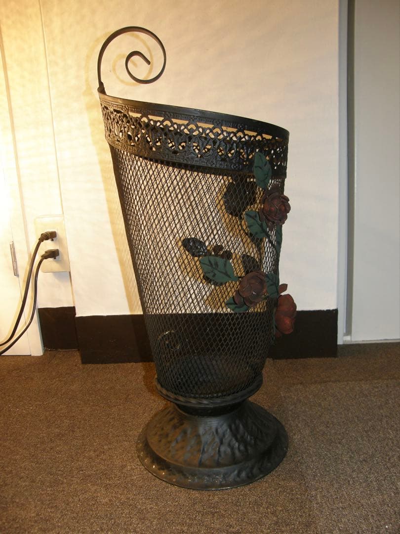 アンティーク アイアン 壁掛けミラー 傘立て セット