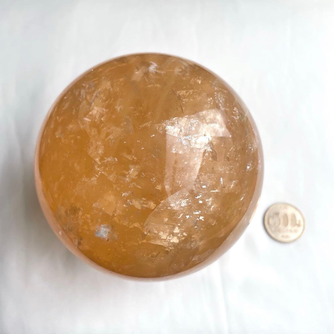 100mm超え 大玉 ハニーカルサイト スフィア 天然石 置物 丸玉