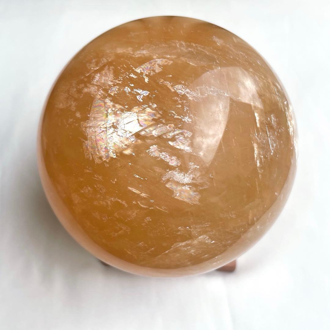 100mm超え 大玉 ハニーカルサイト スフィア 天然石 置物 丸玉