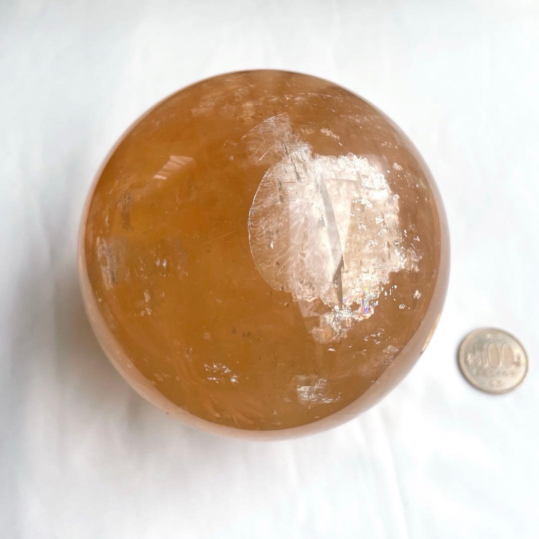 100mm超え 大玉 ハニーカルサイト スフィア 天然石 置物 丸玉