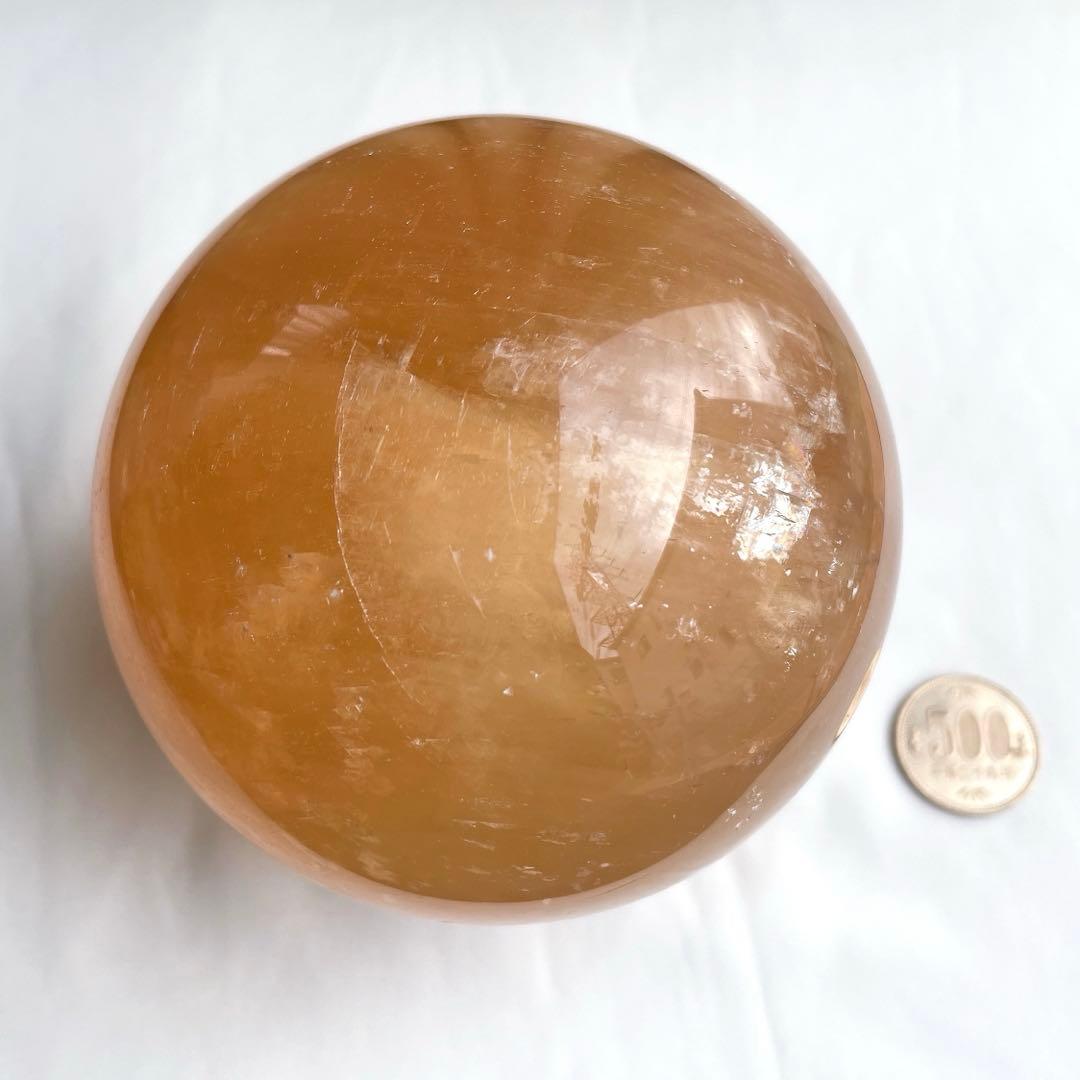 100mm超え 大玉 ハニーカルサイト スフィア 天然石 置物 丸玉