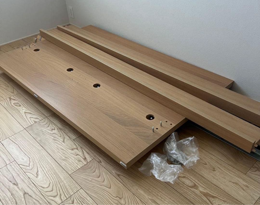 送料無料　IKEA マルム　ダブルベッドフレーム、すのこ　ダークブラウン　美品