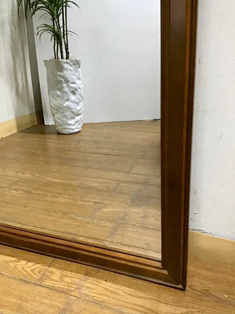 pyo☆管339☆アンティーク調☆木製大型ミラー☆ジャンボミラー☆姿見