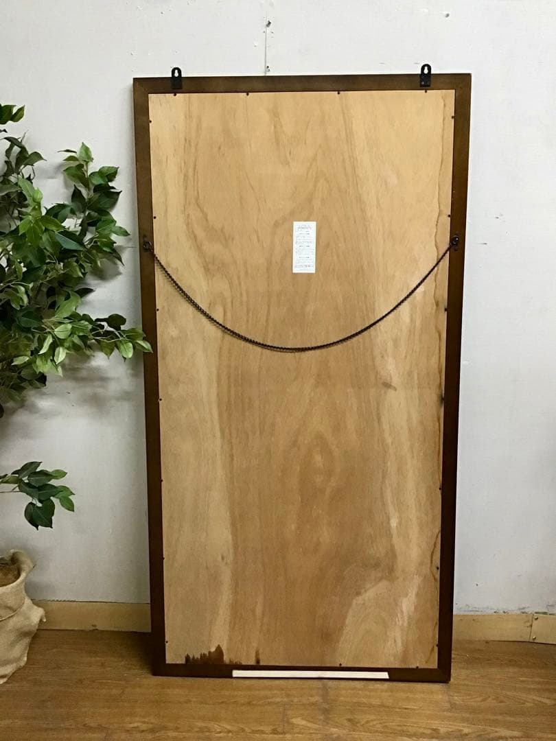 pyo☆管339☆アンティーク調☆木製大型ミラー☆ジャンボミラー☆姿見