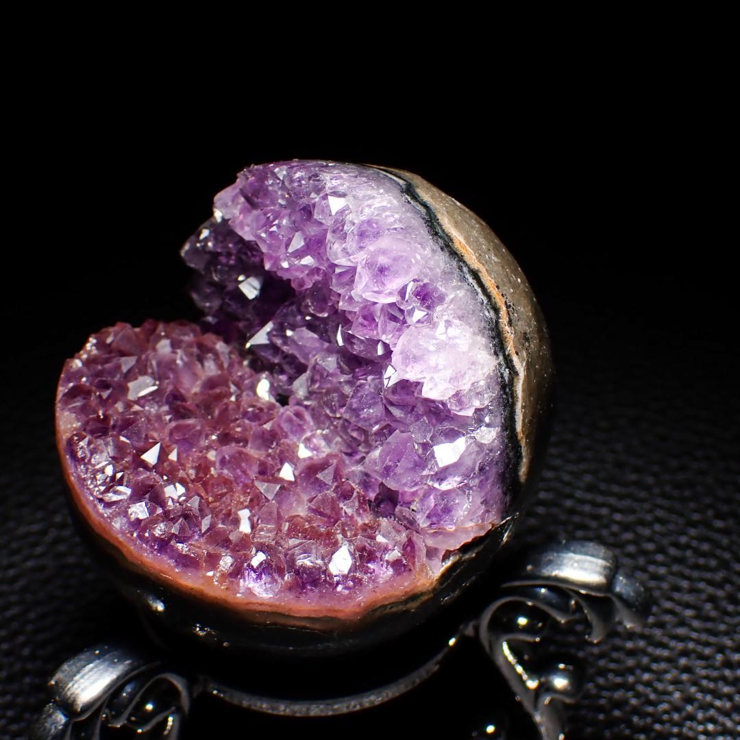天然石 紫水晶 笑口 3 アメジストドーム 原石 ジオード 結晶 パワーストーン