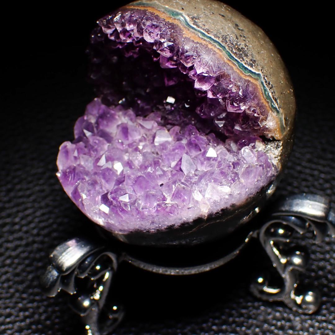 天然石 紫水晶 笑口 3 アメジストドーム 原石 ジオード 結晶 パワーストーン